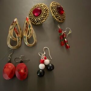Red Earring Bundle 5pc